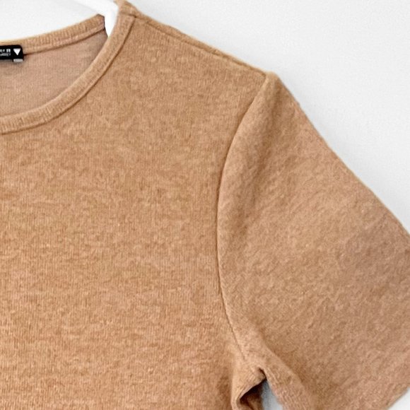 NEW ZARA Cotton Blend Knitted Mini Dress in light Camel Colour, Size M - Picture 11 of 15